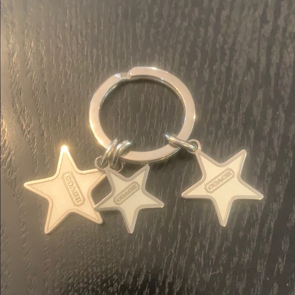 Coach silver star keychain